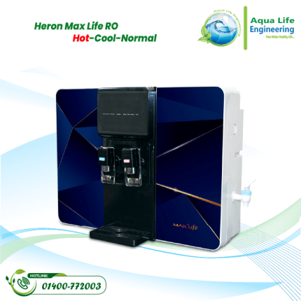 Heron Max Life Hot-Cool-Normal RO Water Purifier - Blue and Black